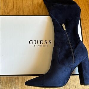 Guess over-the-knee heeled boot Navy sz. 8 Narrow